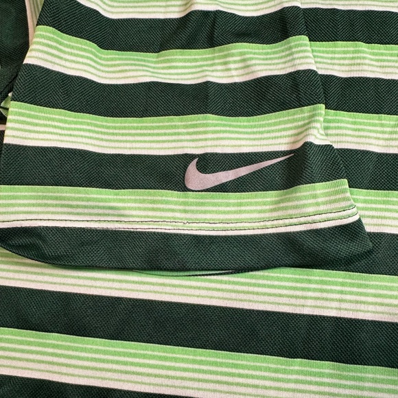 Men’s Green Stripe Nike Golf DriFit Polo Size Large - Picture 3 of 6